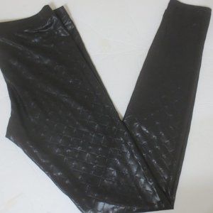 EUC Tart Faux Leather Pants Leggings Black Geometric S